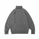 Unisex Winter Cotton Coat Turtleneck Sweater Vintage Loose Knitted Top
