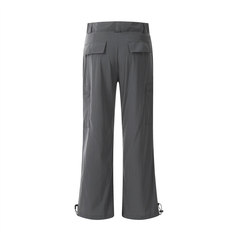 Men Sweatpants Casual Multi-Pocket Workwear Trousers Men's Quick-Drying Breathable Thin Sports Straight Pants