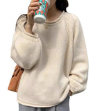 Women Knitted Pullover Casual Knitted Sweater Autumn and Winter Loose Soft Cover