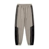 Men Sweatpants Sports Pants Men Loose Casual Trousers Striped Elastic Waist Ankle-Tied Sweatpants