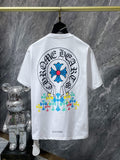CHH Chrome Hearts T Shirts Classic Big Horseshoe Colored Cross Sanskrit Short Sleeve