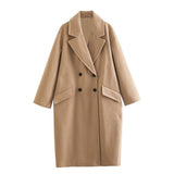 Women Woolen Coat Autumn and Winter Long over the Knee Woolen Coat