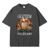 Gluten Tolerant Funny Meme Print T-shirt Male Fitness Pure