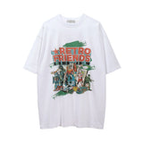 Men Vintage T-shirt Cartoon Fun Printed Short Sleeve T-shirt