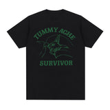 Funny Tummy Ache Survivor Meme Print Graphics T-Shirt Men