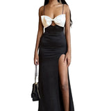 Women Dresses Sleeveless Split Dress Autumn Sheath Dress