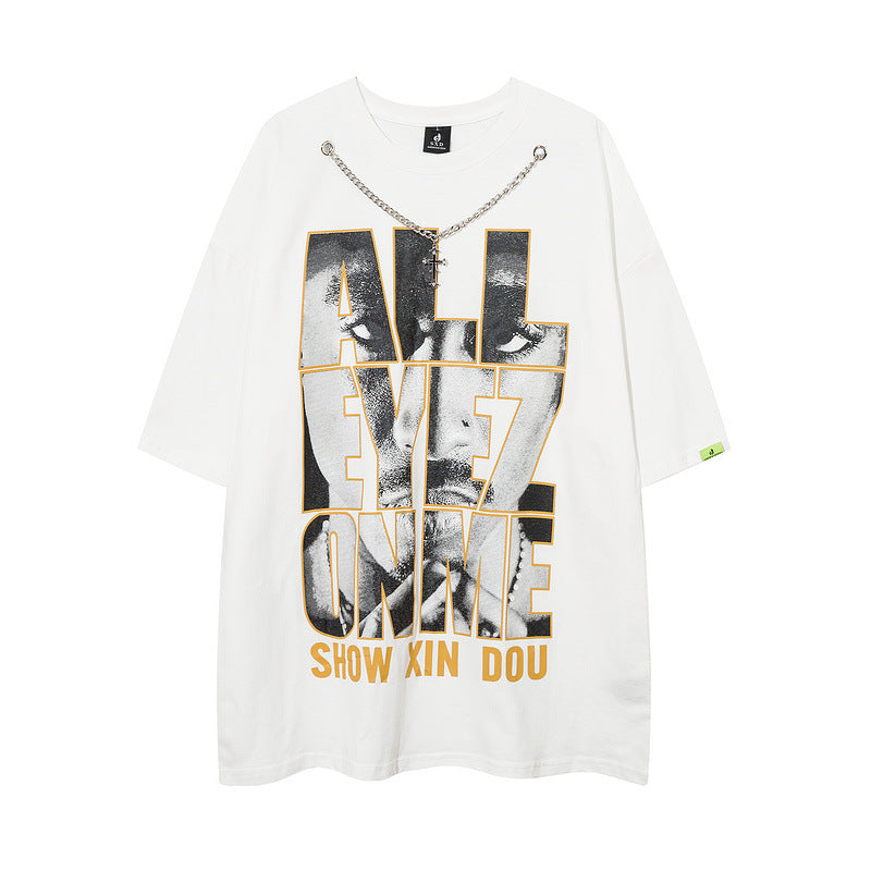 Men T Shirt Hip Hop Short Sleeve T-shirt Men and Women Oversize