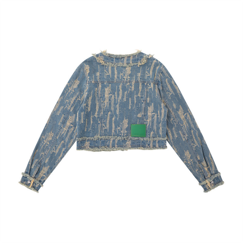 Women Jacket Denim Jacket XINGX Button Cardigan Long Sleeve Jacket