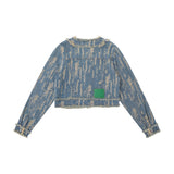 Women Jacket Denim Jacket XINGX Button Cardigan Long Sleeve Jacket