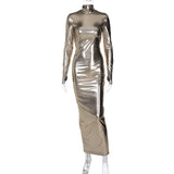 Women Dresses Winter Sexy Backless Long Sleeves Dress