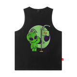 Men Vest Cartoon Printed Vest Loose Summer Sleeveless T-shirt Men and Women