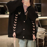 Women Knitwear Autumn and Winter Bowknot Sweater Outer Female Loose Knitted Cardigan