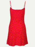 Robe Bridgerton Mulberry Silk Printed Short Sling Dress
