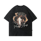 Men T Shirt Vintage Print Short Sleeves T-shirt Male Vintage