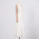 Women Dresses Summer Hollow Embroidery Long Suspender Skirt (Qymy0409)