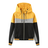 Women Trench Coat Spring and Autumn Anorak Women's Long Sleeve Zipper Drawstring Coat