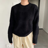 Women Winter Knitted Sweater round Neck Thick Sweater Autumn and Winter Loose-Fitting Long Sleeve Sweater 8t3120