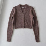 Women Sweater Knitwear Spring and Autumn V-neck Single-Breasted Knitted Cardigan