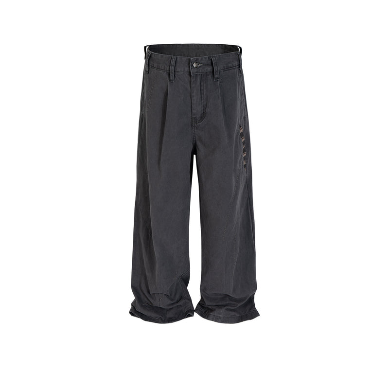 MIJKO Men's Vintage Pants MIJKO Design Trousers Men's and Women's Straight Embellished Casual Pants