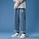 Men Jeans Summer Baggy Straight Trousers Retro Pants