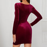 Women Dress Autumn and Winter Hip Skirt Sexy Tight Party Dress