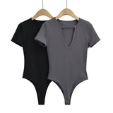Women Tops Summer Metal Buckle Hollow Jumpsuit Sexy Top