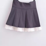 Women Skirt Summer Vintage Pleated Skirt Skirt