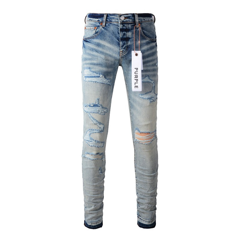 Purple Brand Jeans Make Old Ripped Patch Jeans
