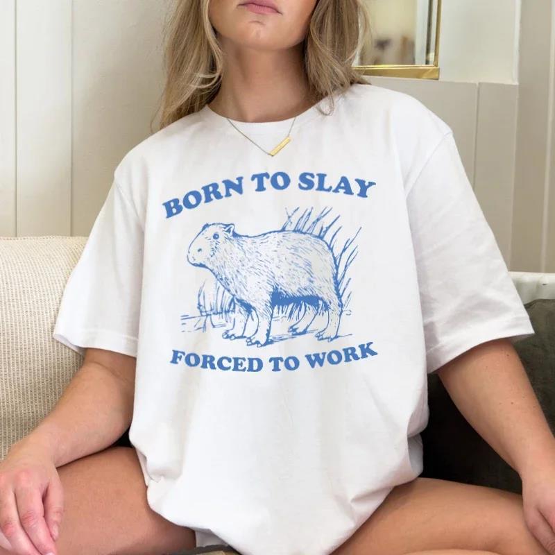 Sassy Cute Cartoon Animal Printed Graphic Tees Born