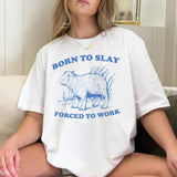 Sassy Cute Cartoon Animal Printed Graphic Tees Born