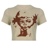 Women T-shirt Summer Short Midriff-Baring Top Casual Short-Sleeved T-shirt