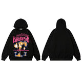 Men Hoodie Cartoon Printed Hoodie Men's Retro Loose Couple Coat