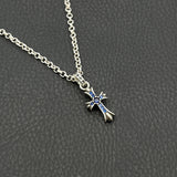 Chrome Hearts Necklace Vintage Cross Men's and Women's Colored Diamond Pendant