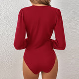 Women Jumpsuit Spring and Summer Sexy V-neck Slim-Fit Long Sleeve Jumpsuit