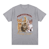 Professional Pussy Eater Funny Cat Meme T Shirt Men Fashion