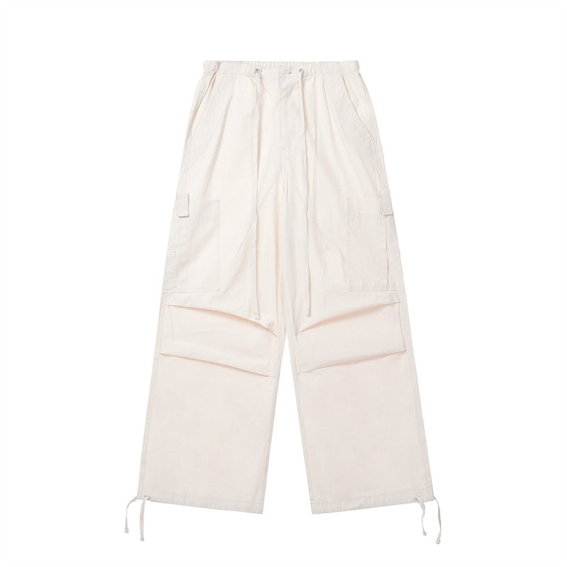 Men Sweatpants Pleated Wide-Leg Overalls Men's Casual Straight Trousers Sports Trousers