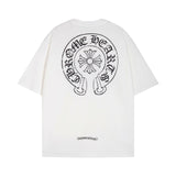 CHH Chrome Heart T Shirts Horseshoe Cross Print Short Sleeve T-Shirt