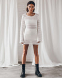 Beach Sweater Dress Autumn and Winter Beach Skirt Backless Hollow Sexy Dress