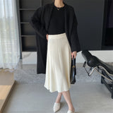 Women Knitted Skirt Autumn and Winter Long Skirt