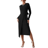 Women Dress Slim Fit Sexy Sheath Long Sleeve Dress