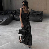 Women Dresses Winter U-Neck Slim-Fit Suspenders Dress