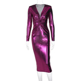 Women Dresses Spring Sexy V-neck Long-Sleeve Dress