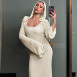 Women Dresses Fall/Winter Slim Hooded Long Sleeve Dress