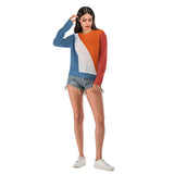 Women Knitted Sweater Autumn Crew Neck Long Sleeve Loose Double-Sided Knitted Sweater Coat