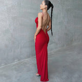 Women Dresses Fall Sexy Backless Spaghetti Straps Dress