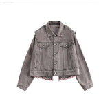 Unisex Jacket Retro Washed Denim Jacket