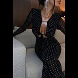 Women Dresses Sequins Dress Autumn Sexy Hollow-out Dress