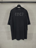 Men T-shirts printed washed water worn old short-sleeved T-shirts loose and casual