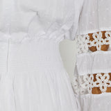 Women Dresses Short Skirt Hollow out V-neck Dress (Qymy0409)
