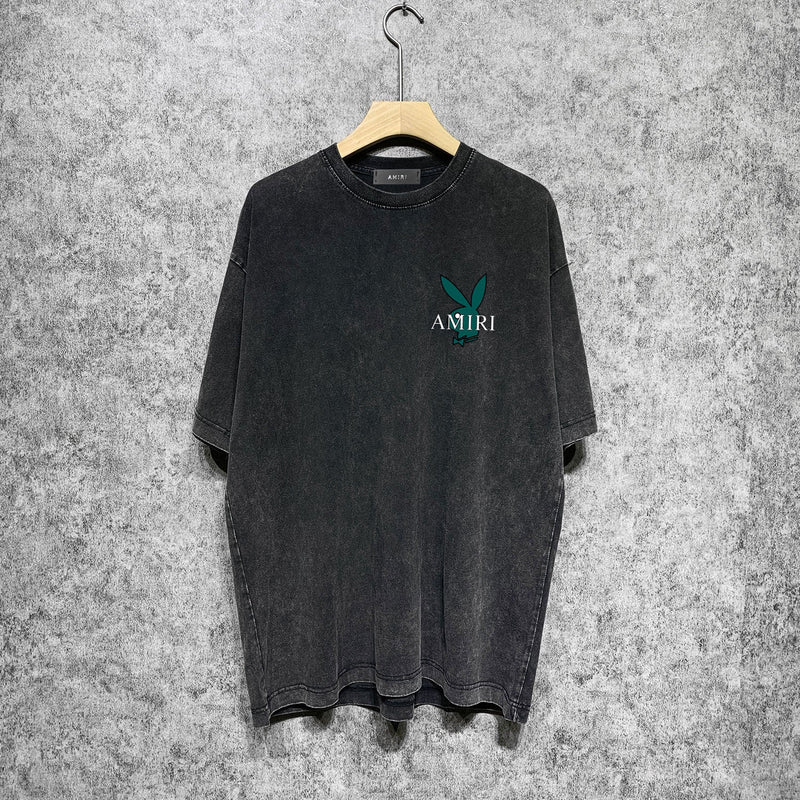 Amiri T-shirt Washed and Worn Retro Short Sleeve T-shirt